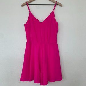 Amanda Uprichard Bright Fuschia Pink V-Neck Romper